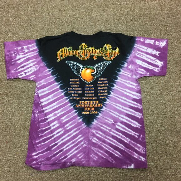 Allman Brothers Band Tie Dye tour 40th anniversary t shirt 1969 - 2009 M vintage